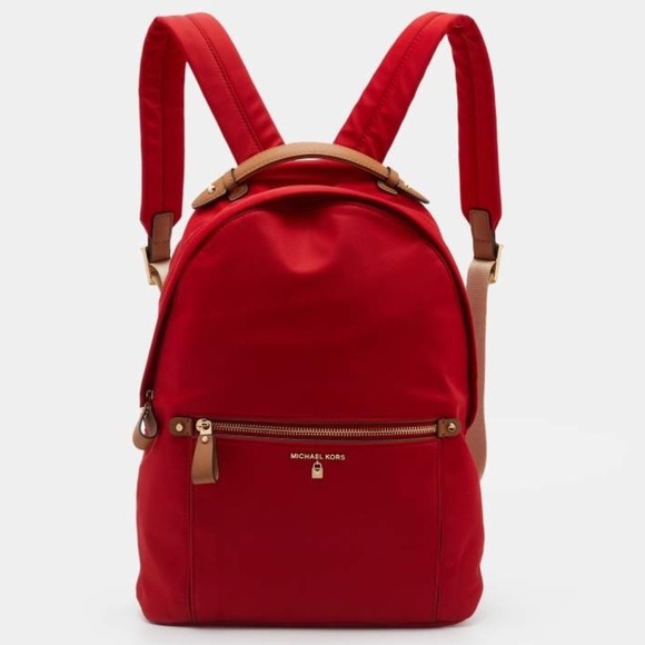 MICHAEL Michael Kors Handbags - Michael Kors Kelsey Zip Large Backpack Purse Bright Red Nylon | PRELOVED!!♥️💛♥️